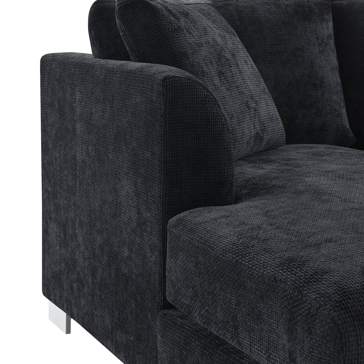 Modern Cloud Sectional Sofa L Shaped Luxury Couch Set With 2 Free Pillows 4 Seat With Oversized Chaise