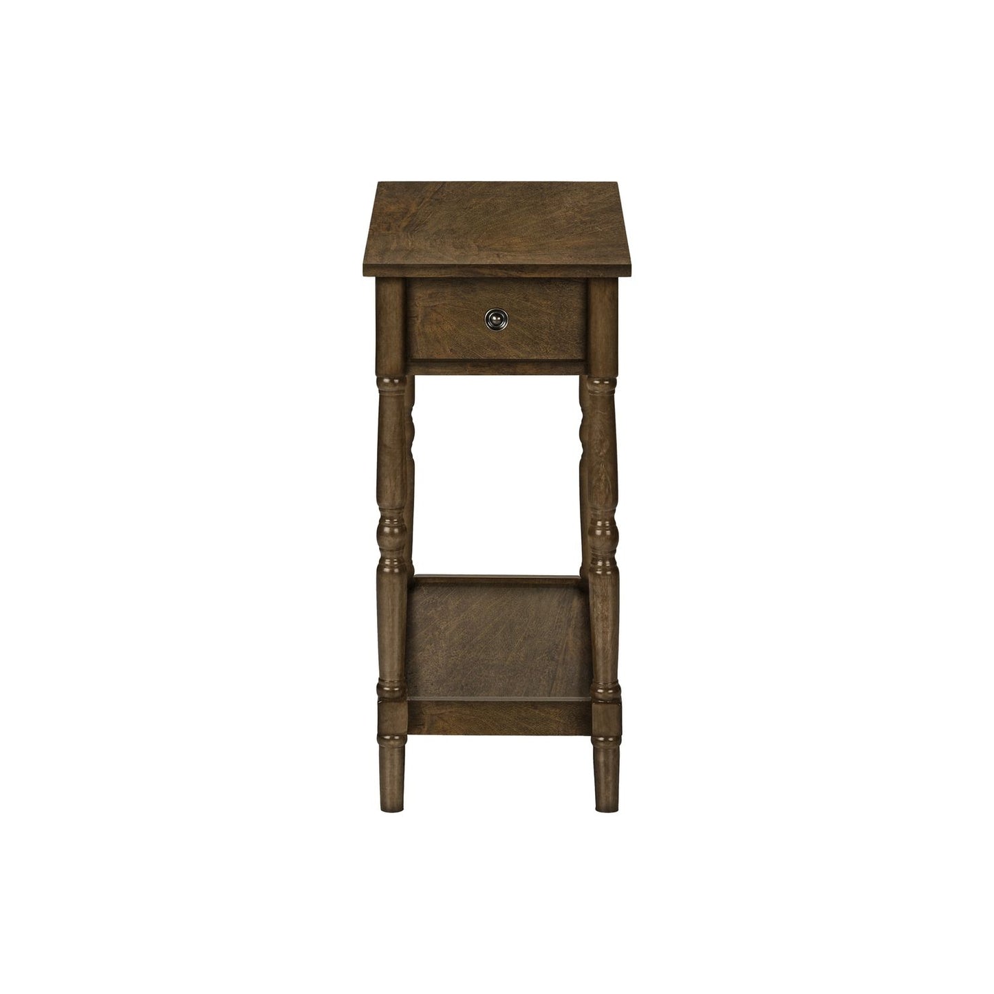 Accent End Table, 2 Tier, Storage Drawer, Traditional Stylish Design