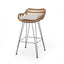 Outdoor Rattan Bar Chair With Metal Legs