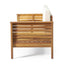 Acacia Wood Loveseat And Coffee Table Set With Cushions