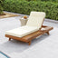 Acacia Wood Lounge Chaise Set With Headrest And Water Resistant Cushions - Beige