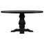 Allende - Round Dining Pedestal Table With Carved Base - Black