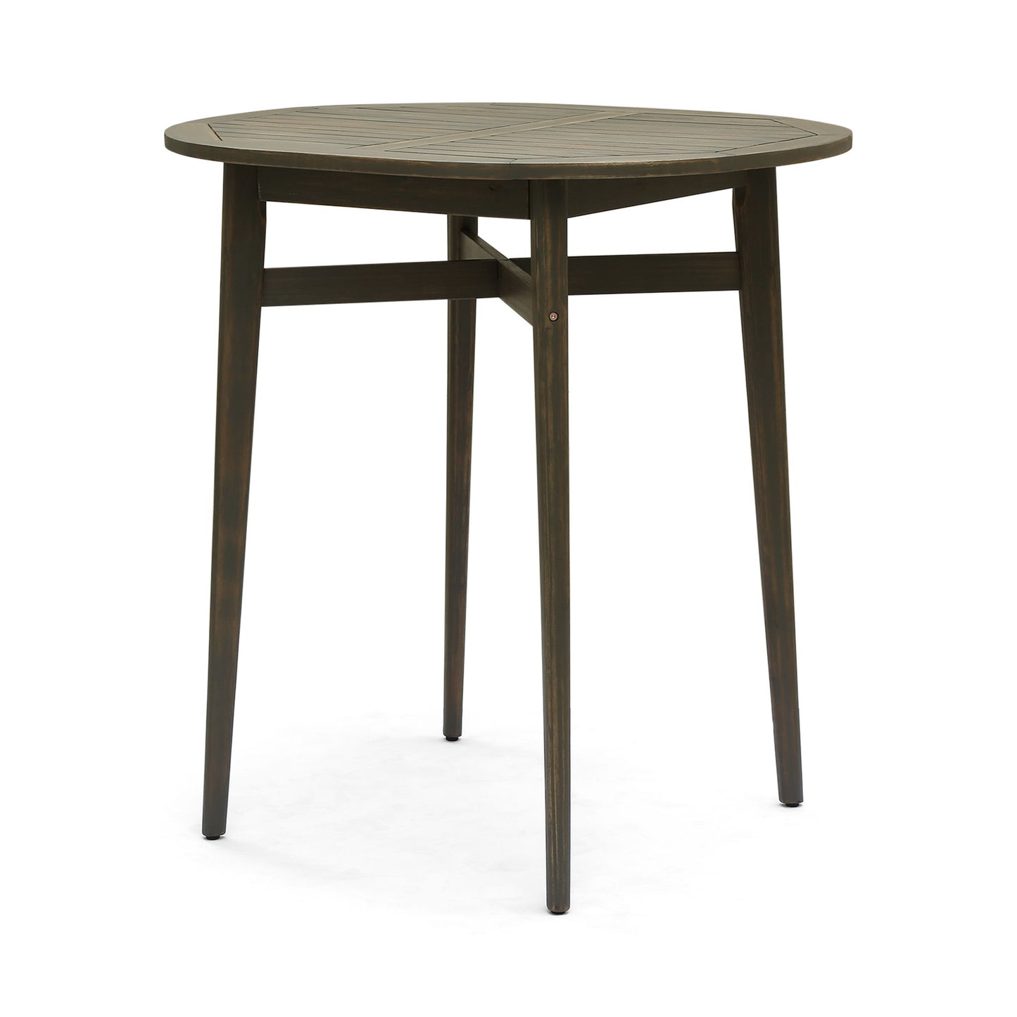 Outdoor Acacia Wood Bar Table With Slat Top