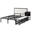 Platform Bed With 2 Tier Storage Shelves, Storage Cabinet