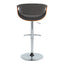 Curvo - Mid Century Modern Adjustable Barstool With Swivel With Rounded T Footrest (Set of 2)