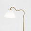 Ornate - Ring Base Curved Table Lamp With Triangle Drum Shade - Gold / White