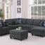 Tina - 8 Piece Upholstered Sectional With Ottoman