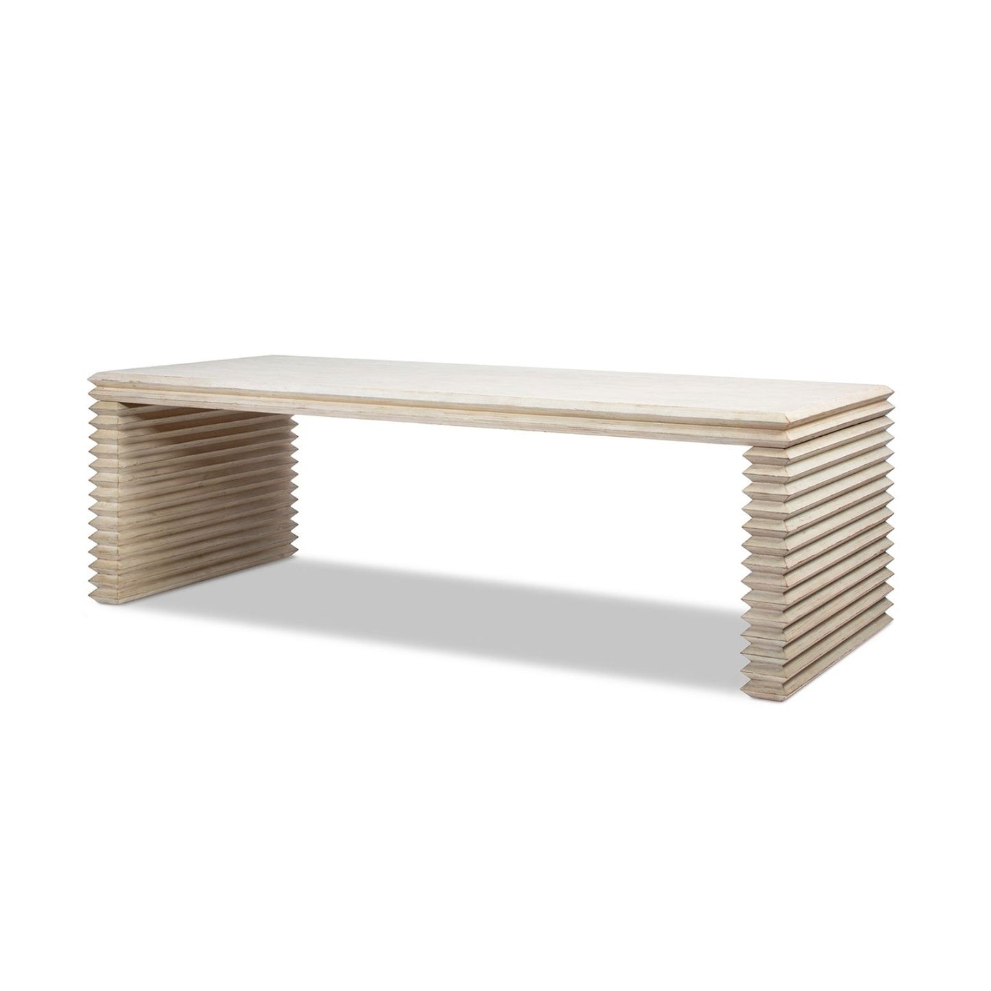 Veda - Geometric Waterfall Dining Table - White