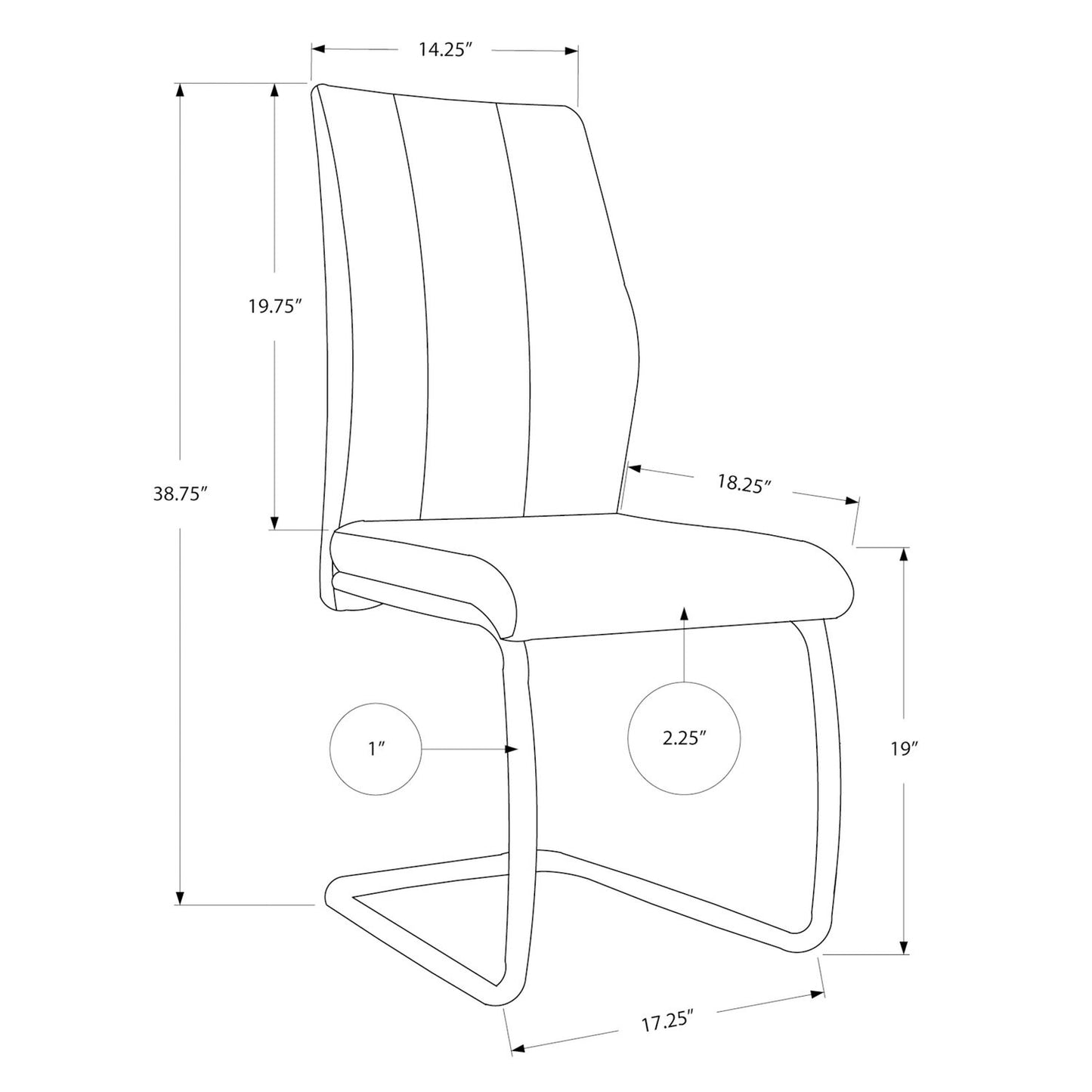 Dining Chair, Side, Upholstered For Dining Room, Contemporary & Modern (Set of 2)
