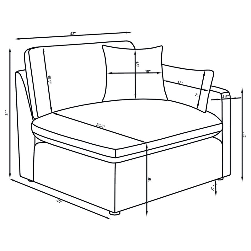 Greeley - 5 Piece Upholstered Modular Sectional Sofa - Ivory