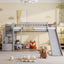 Loft Stairway Bed With 2 Drawers, Convertible Ladder And Slide