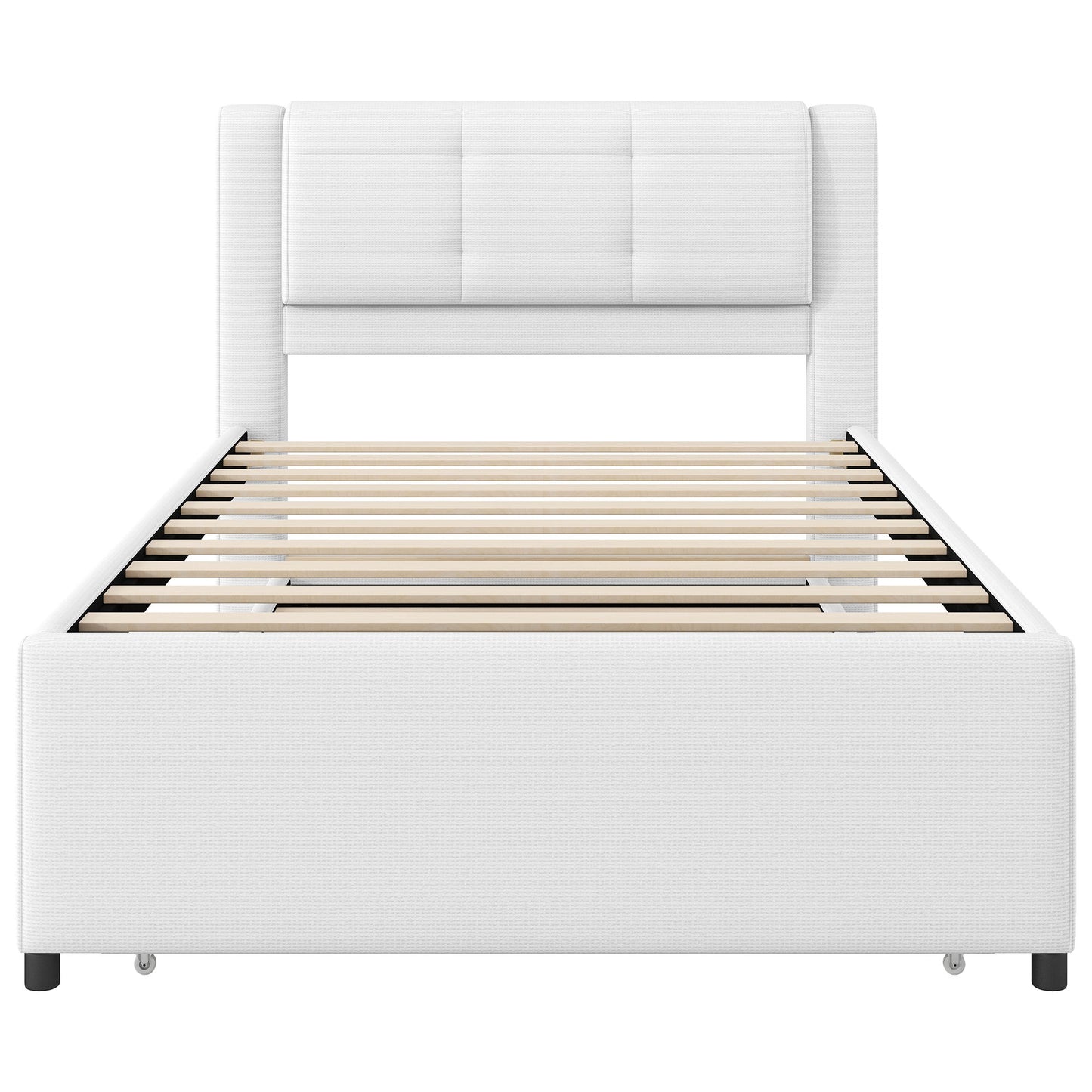 Upholstered Platform Bed With Multifunctional Trundle