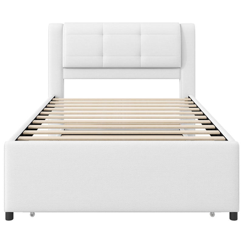 Upholstered Platform Bed With Multifunctional Trundle