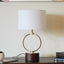 Bedroom Table Lamp With Circular Design - White