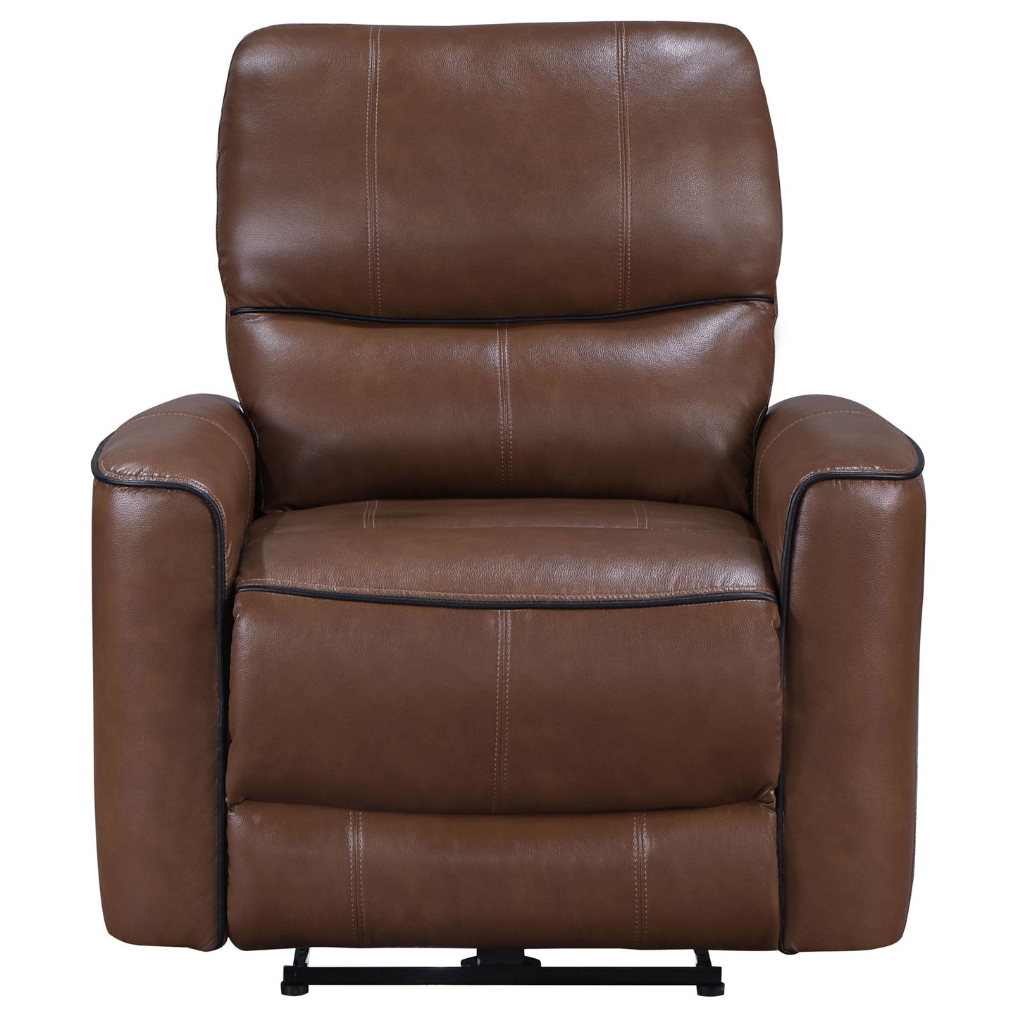 Denson - Upholstered Power Recliner Chair With USB Charging And Smooth Button Recline - Brown