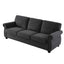 Soft Sofa, Upholstered 3 Seater Couch With High Density Foam, Loose Back Cushions And Turned Legs