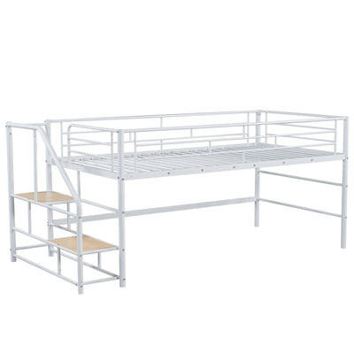 Loft Bed With Storage Stairs And Metal Frame