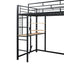 Loft Bed With Desk, Shelves, Power Outlet, LED Light And Wardrobe