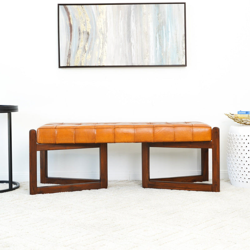 Riley - Bench - Brown / Rustic / Tan