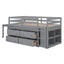 Loft Bed With Retractable Writing Desk And 4 Drawers, With Lateral Portable Desk And Shelves