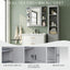Bathroom Wall Storage Cabinet With Mirror And Adjustable Shelf, 6 Open Shelves