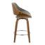 Fabrizzi - Mid Century Modern Fixed Height Counter Stool With Swivel With Round Footrest (Set of 2)
