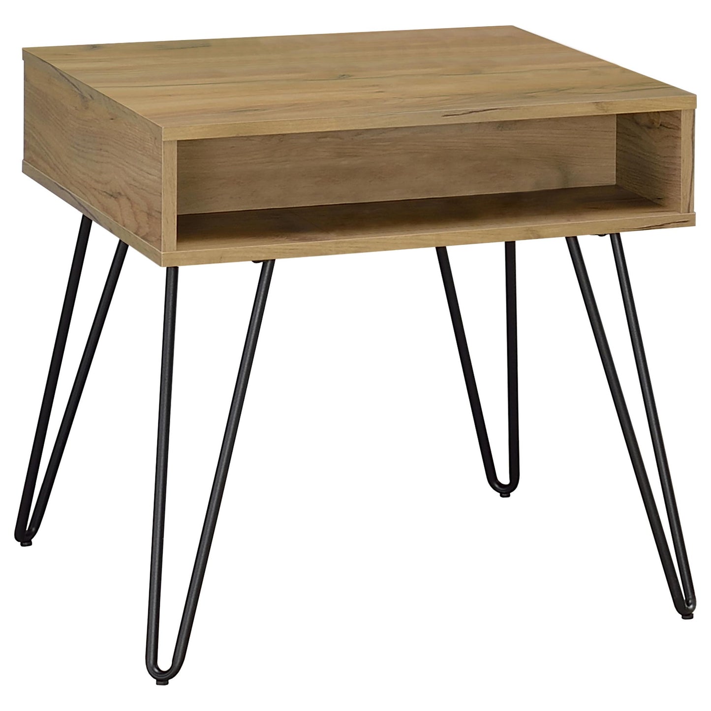 2 Piece Lift Top Coffee And End Table Set With Hairpin Legs - Golden Oak