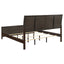 Eastern King Panel Bed With Upholstered Headboard And Footboard - Cappuccino