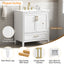Elegant Fluted Bathroom Vanity With Sink, Soft Close Doors & Drawer