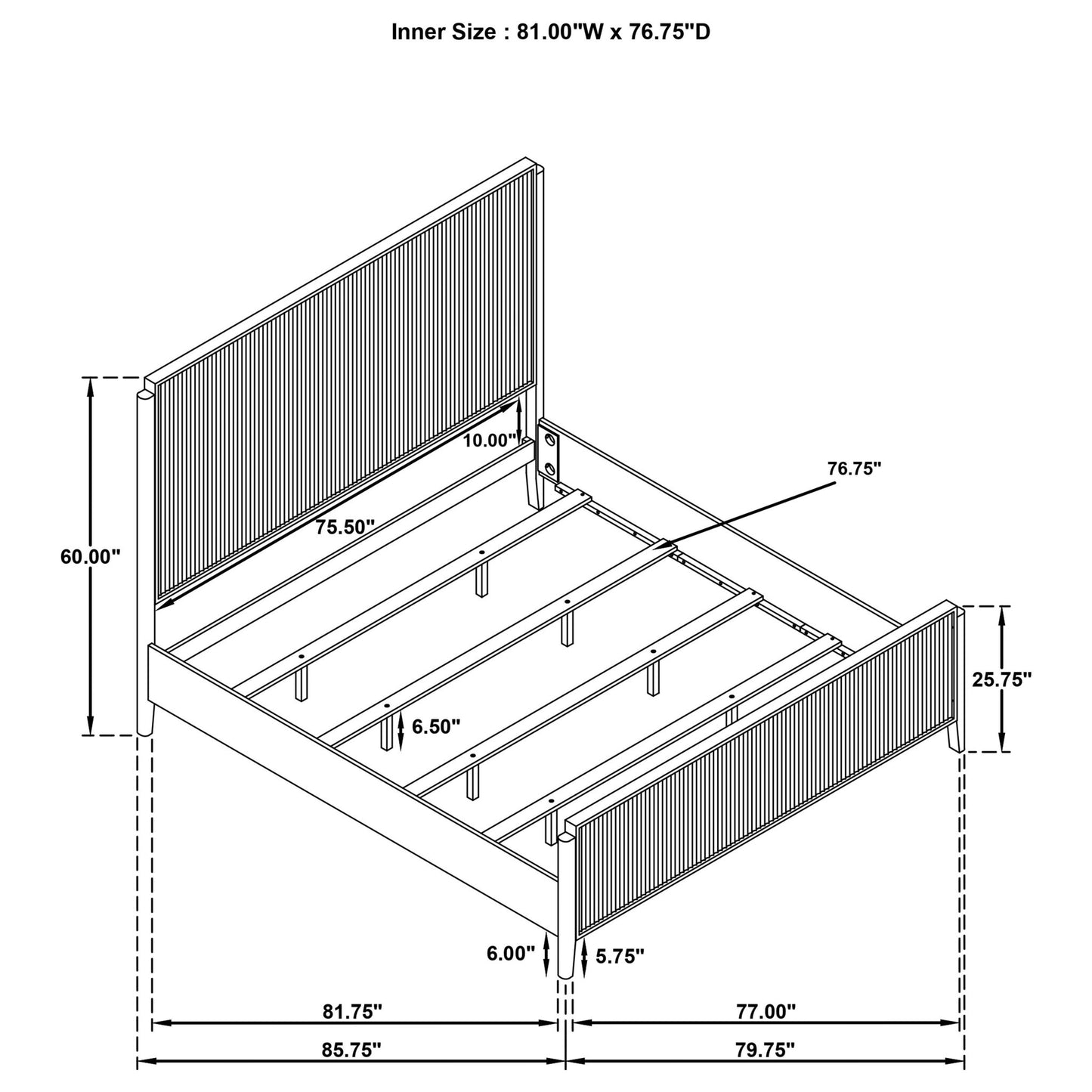 Ennis - Eastern King Bed - Black