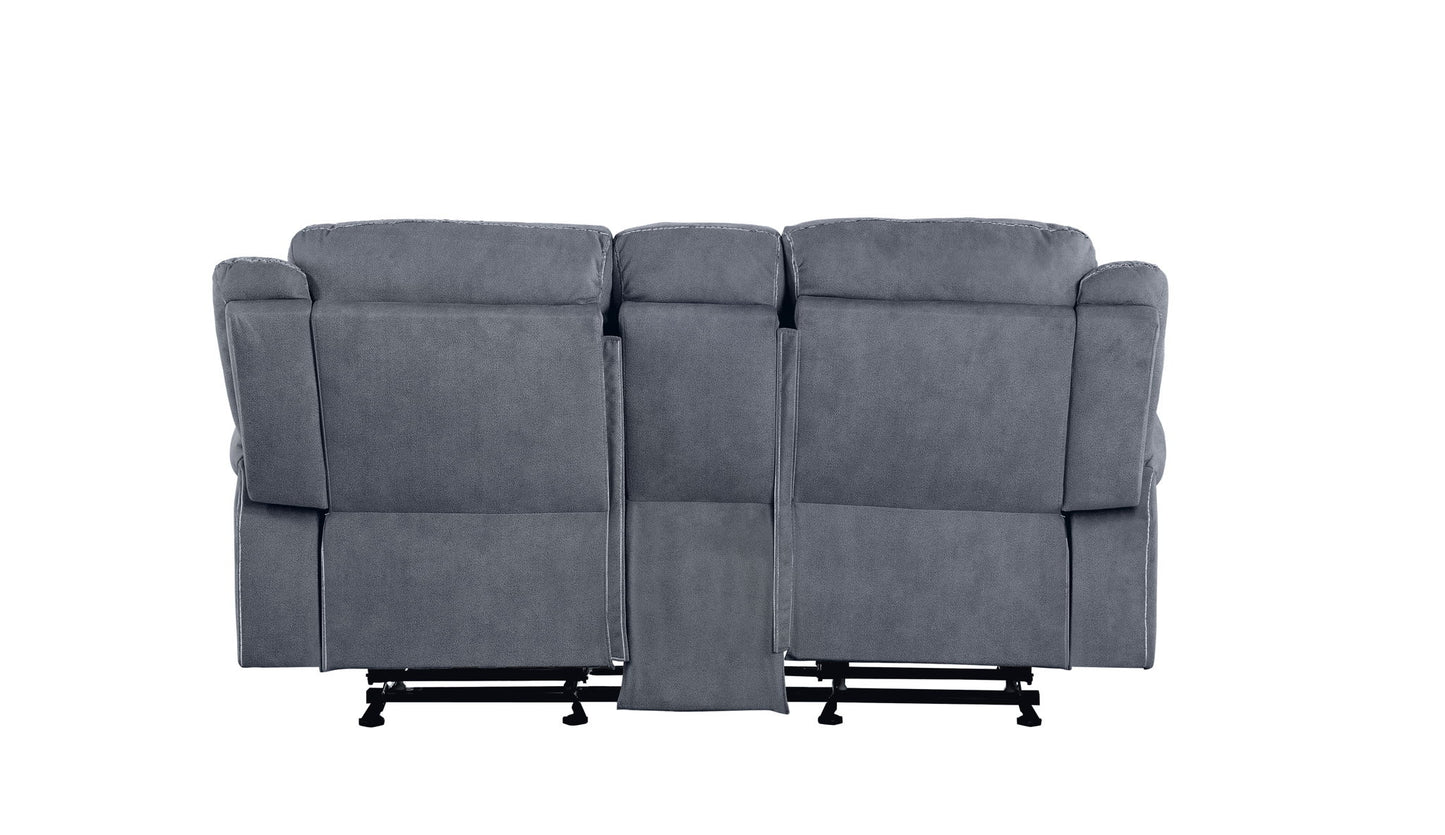 Zubaida - Two Tone Recliner Loveseat With USB Port Console