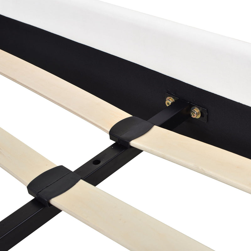 Aspen - Juego de cama de plataforma moderno con cabecero capitoné vertical