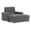 Oversized Chaise Lounge Indoor Rabbit Fur Sofa Bed With Storage Ottoman And Armrests Cup Holders With Deep Seat