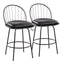 Riley - Claire Farmhouse Fixed Height Counter Stool With Swivel With Round Footrest (Set of 2)