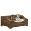 Gibson - Alder Wood Finish Comfy Pet Bed With Cushion - Brown