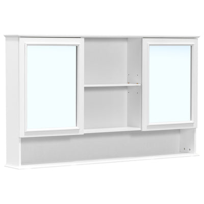 Wall Mounted Bathroom Medicine Cabinet With Double Mirrored Doors