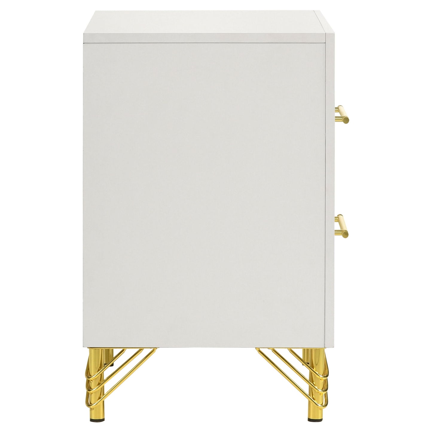 Chesney - 2 Drawer Nightstand With Trim, Bedroom Side Table - White