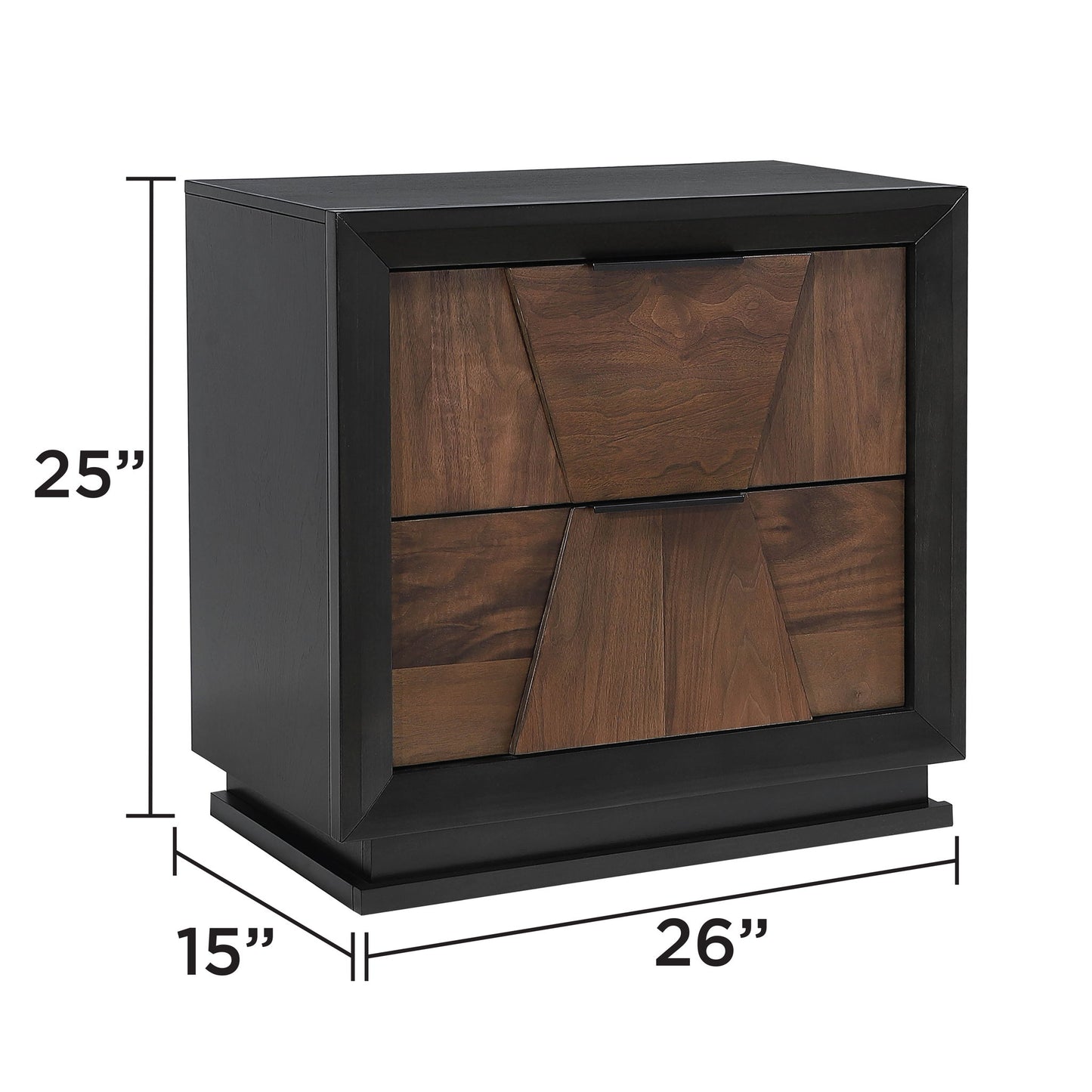 Houston - 2 Drawer Nightstand - Walnut