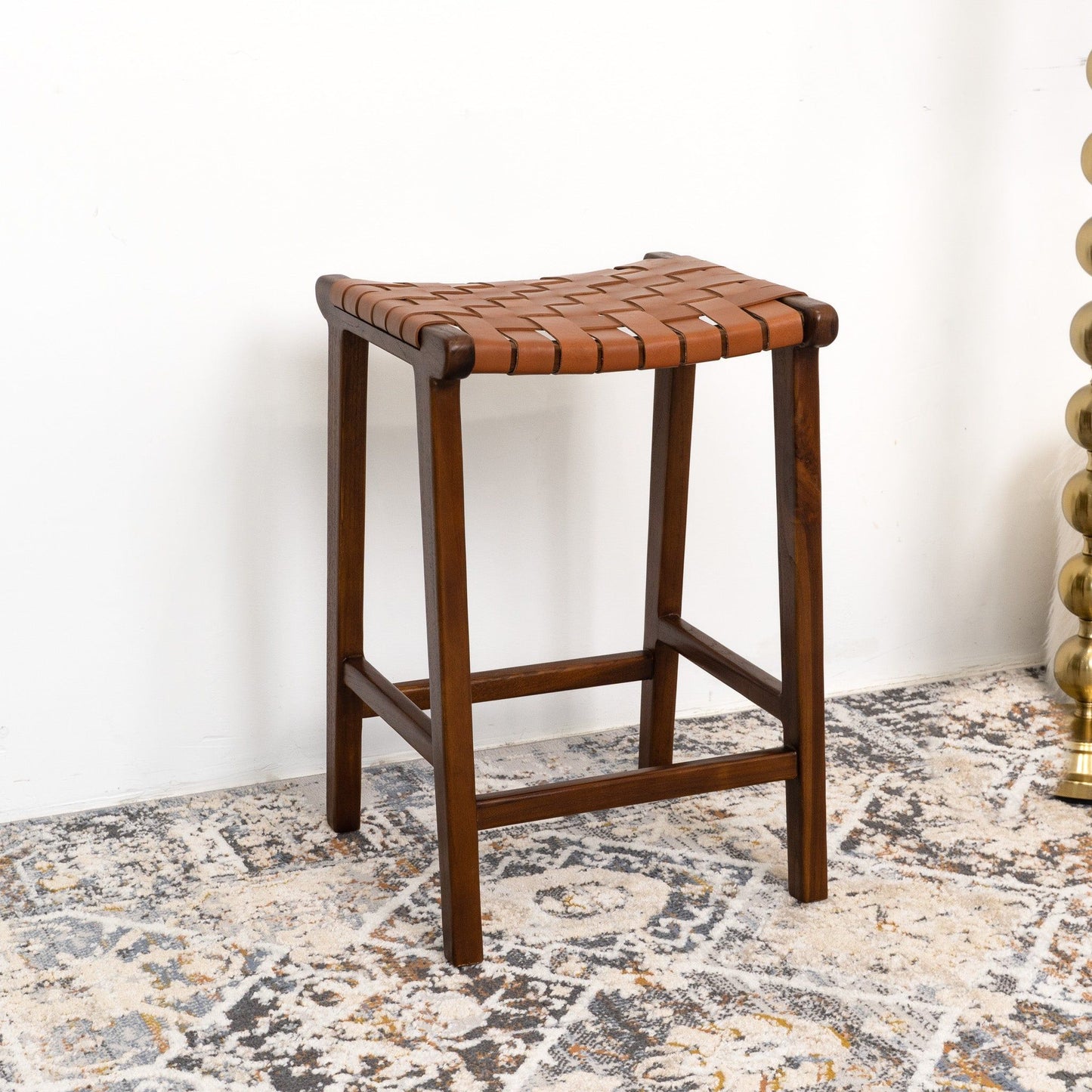 James - Mid-Century Modern Genuine Counter Stool