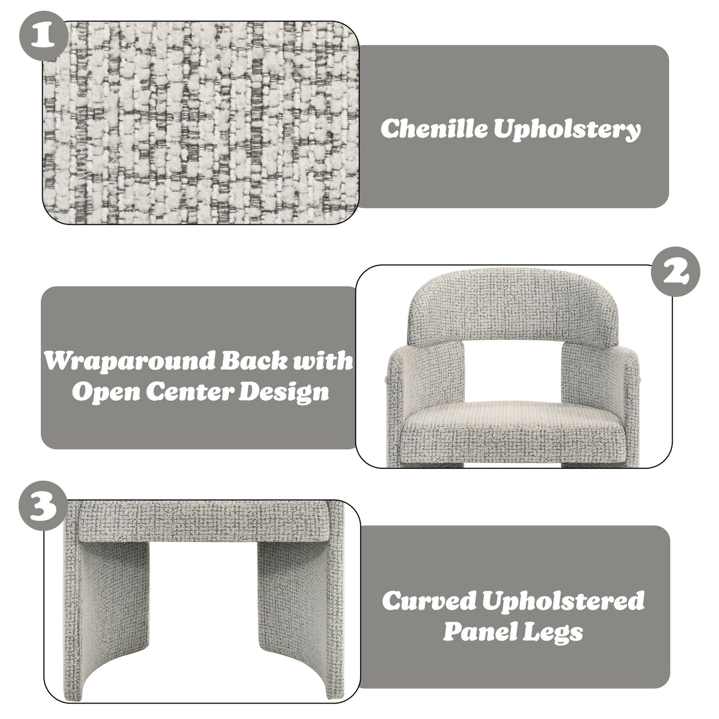 Kyree - Arm Chair (Set of 2) - Ivory / Gray