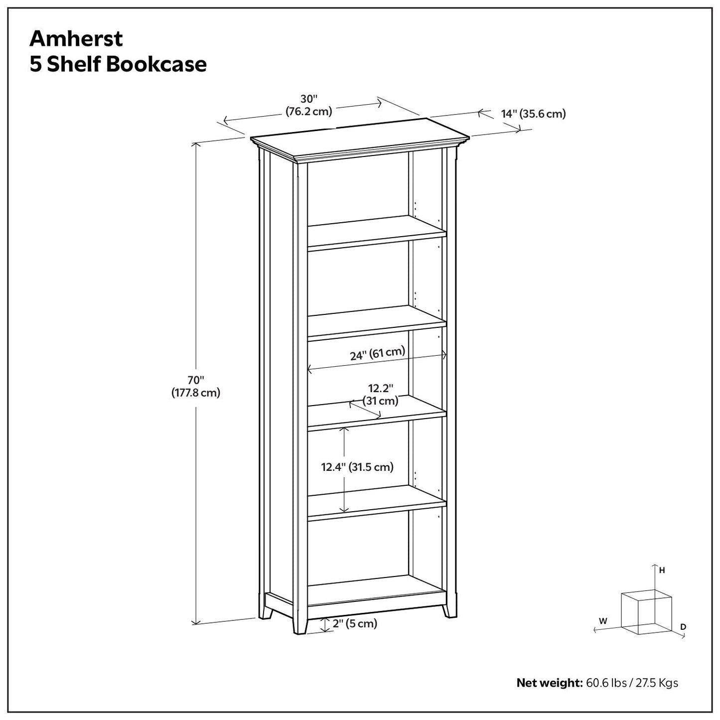 Amherst - Bookcase With Adjustable Shelves