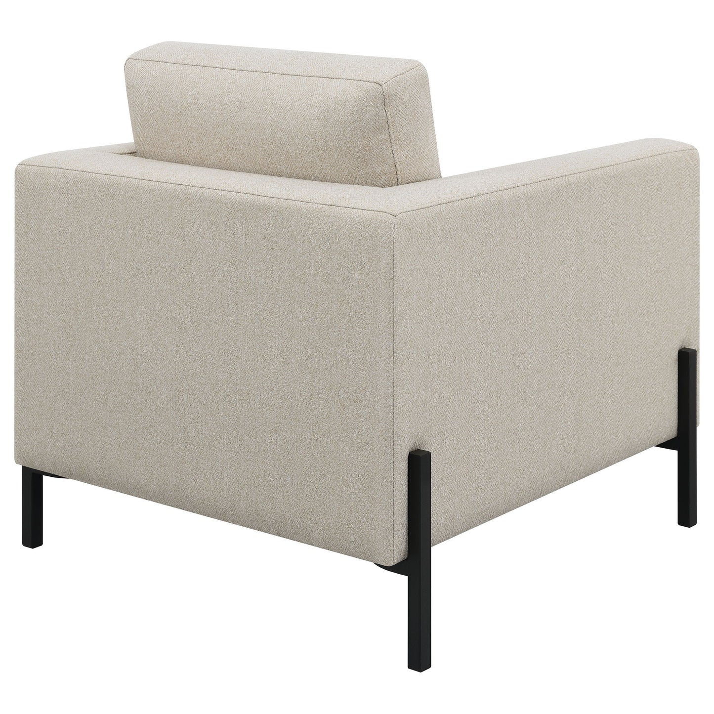 Schwan - Upholstered Track Arm Accent Chair - Oatmeal