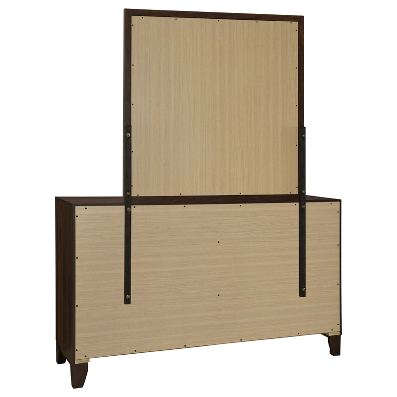 Anza - 6 Drawer Dresser With Mirro - Walnut
