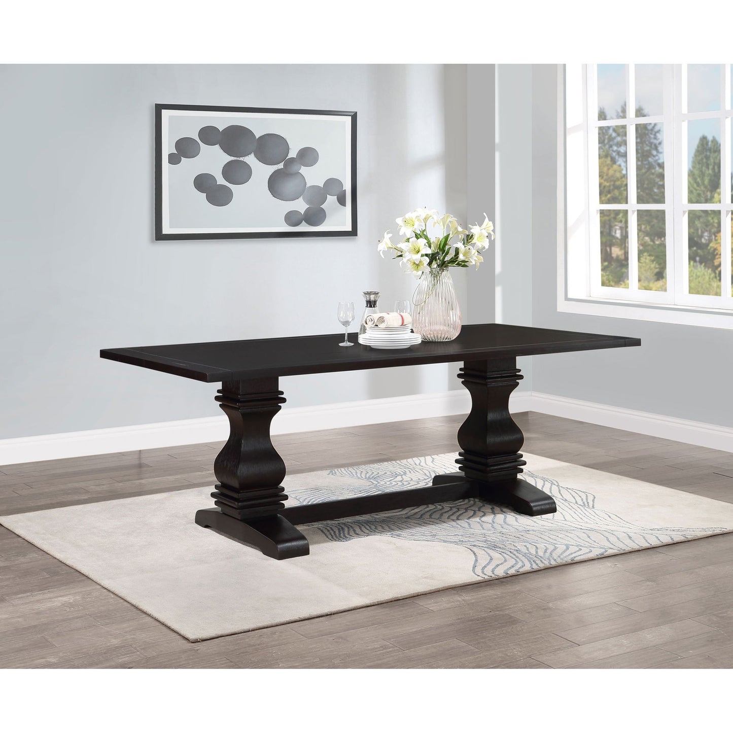 Villeneuve - Rectangular Double Pedestal Dining Table - Rustic