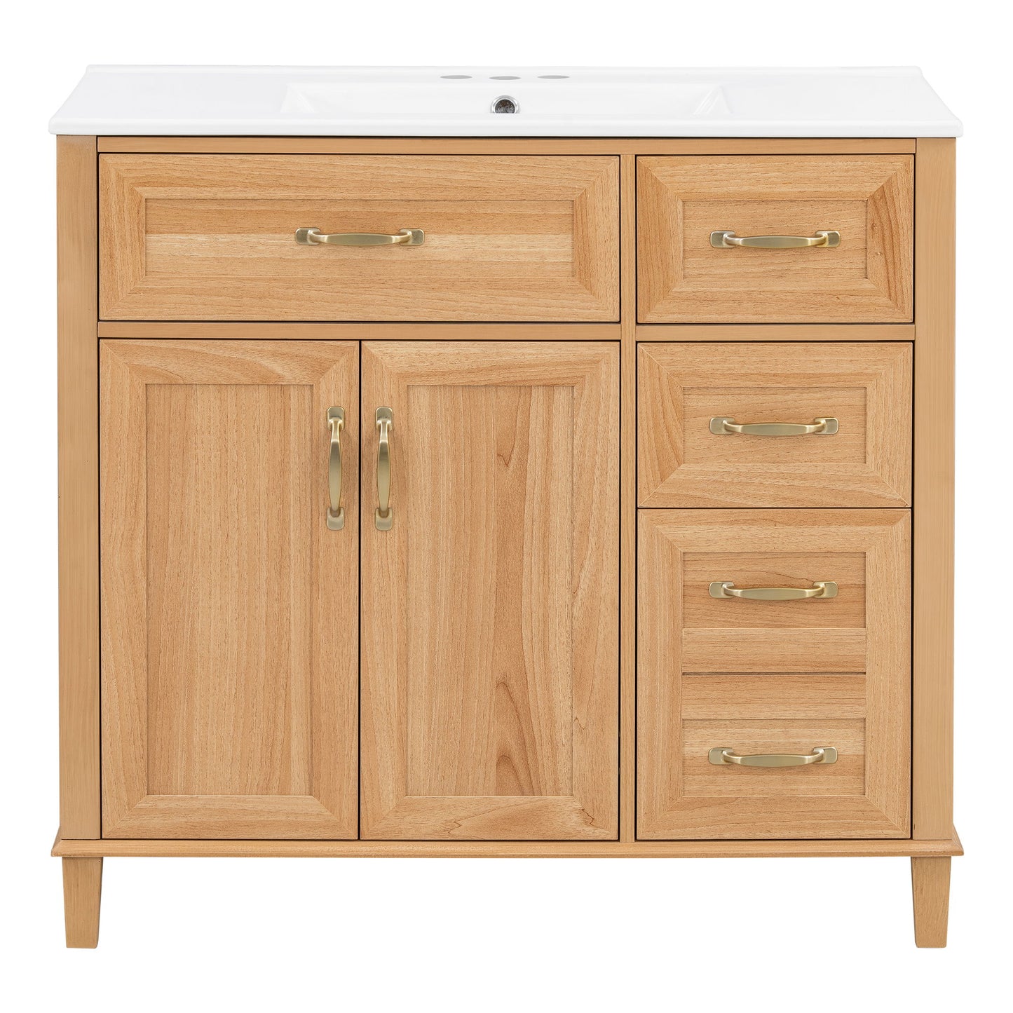 Bathroom Vanity With Sink, Soft Close Doors & Drawers - Wood