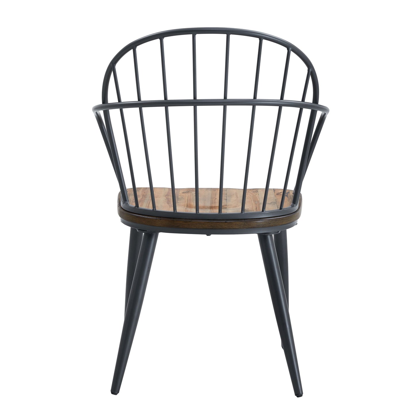 Industrial Inspired Indoor Dining Chair With Metal Legs And Birch (Set of 2) - Black / Natural