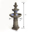 3 Tier Outdoor Garden Fountain With LED Lights - Gray