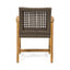 7 Piece Patio Dining Set, Slatted Table & 6 Chairs For Patio Garden - Mocha / Teak