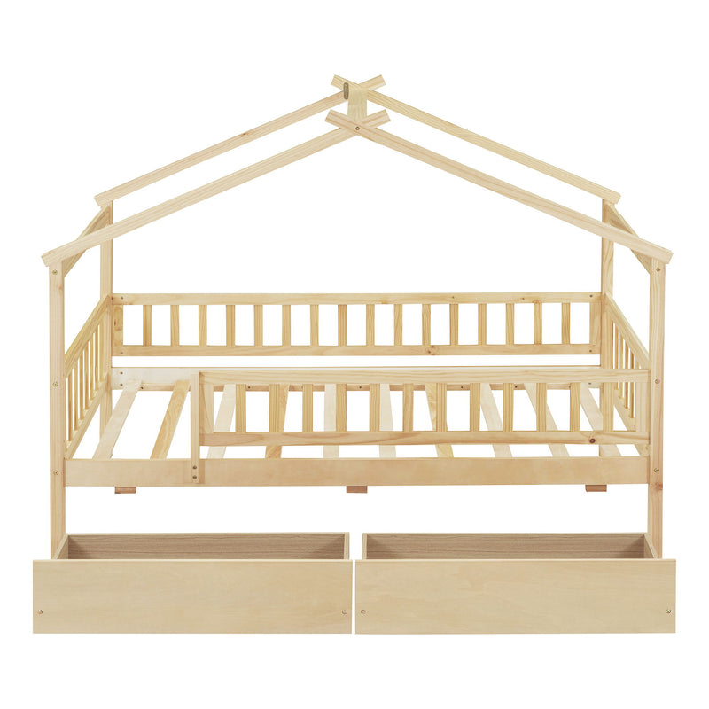 House Bed With 2 Drawers