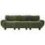 3 Seater Sofa Couch With Curved Armrests